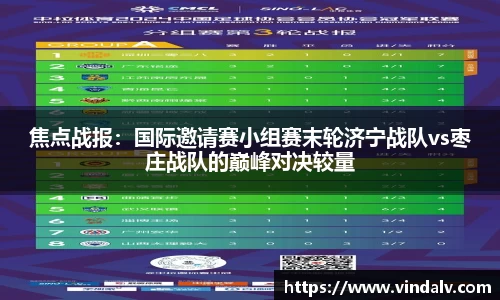 焦点战报：国际邀请赛小组赛末轮济宁战队vs枣庄战队的巅峰对决较量